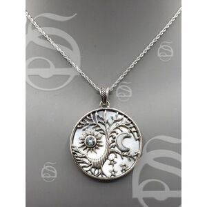 Tree of Life Sun & Moon Sterling Silver / Mother of Pearl Necklace / Emulate